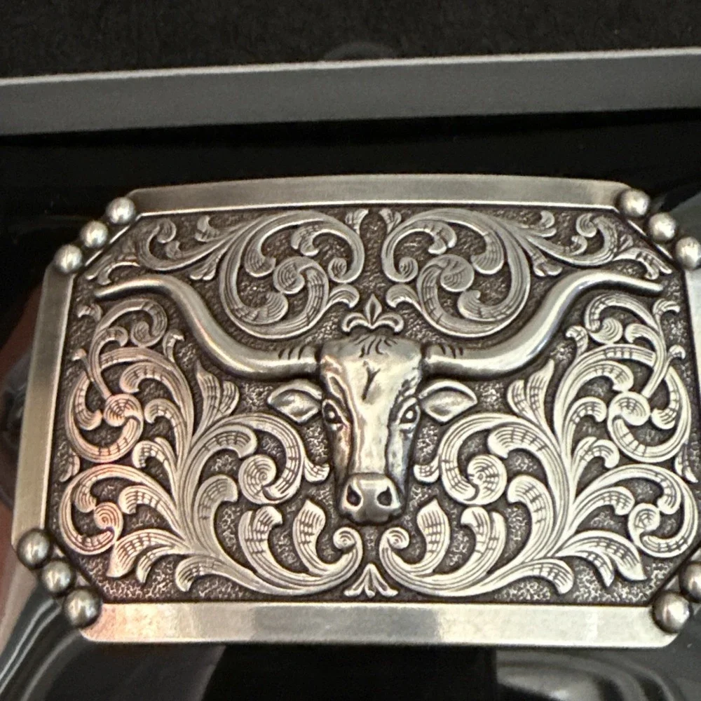 Nocona Belt Co Long Horn Belt Buckle New in Box